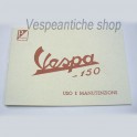 LIBRETTO USO E MANUTENZIONE VESPA 150 VB1T DEL 1957