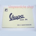 LIBRETTO USO E MANUTENZIONE VESPA 125 DEL 1954