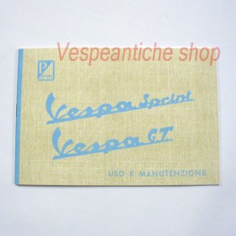 LIBRETTO USO E MANUTENZIONE VESPA 150 SPRINT E 125 GT DEL 1965-66