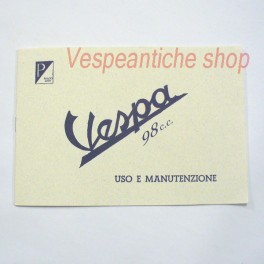 LIBRETTO USO E MANUTENZIONE VESPA 98 SECONDA SERIE