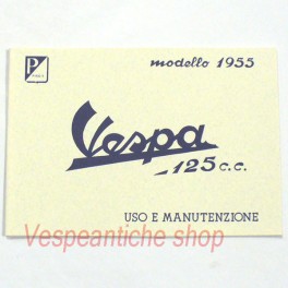 LIBRETTO USO E MANUTENZIONE VESPA 125 DEL 1955
