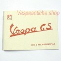 LIBRETTO USO E MANUTENZIONE VESPA 150 GS DEL 1959