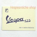 LIBRETTO USO E MANUTENZIONE VESPA 125 DEL 1961