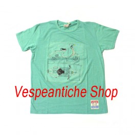 T-SHIRT TIRATURA LIMITATA VESPA STAMPA E RICAMO TG M